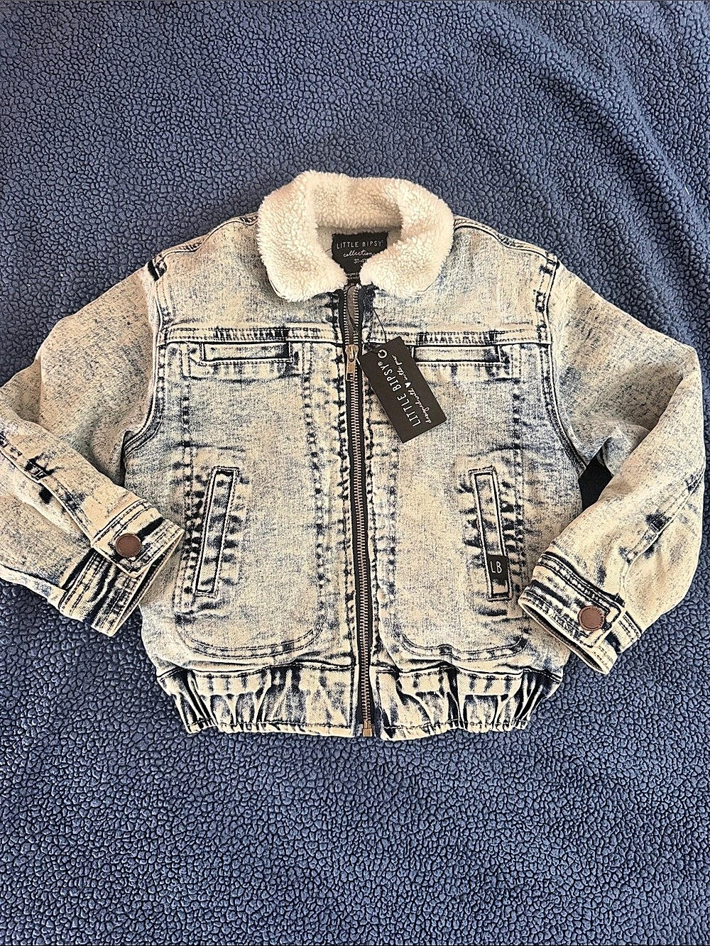 Little Bipsy Sherpa Denim Jacket 3T-4T NWT